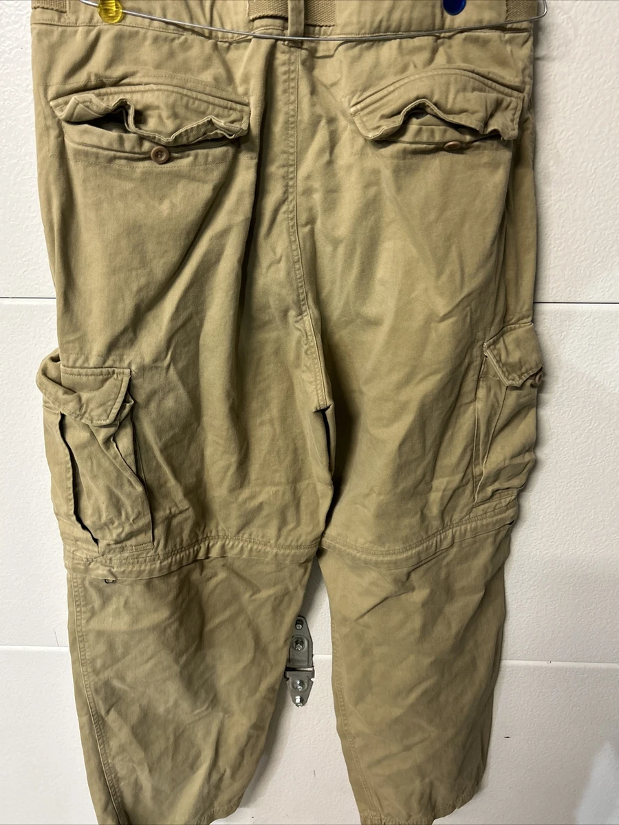 VINTAGE Abercrombie Fitch Pants Mens Large Paratrooper Cargo zip knee 90s y2k
