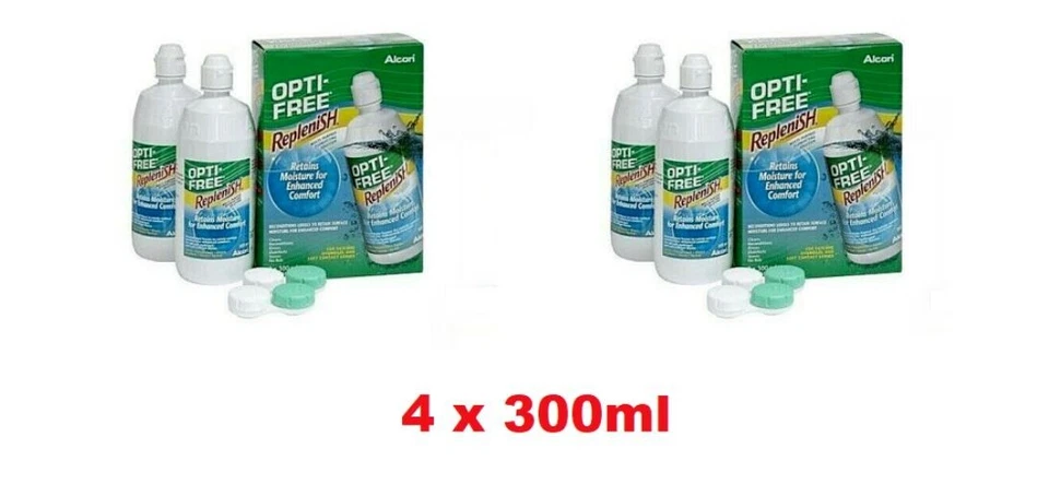 4 x 300ml OPTI-FREE Replenish Contact Lens Solution