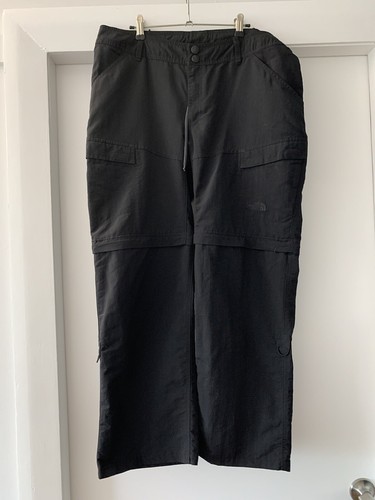The North Face Womens Convertible Hiking Cargo Pants Straight Leg Size 14 Black