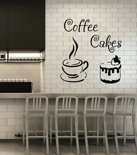 Vinyl Wall Decal Coffee House Cakes Kitchen Dining Room Decor Stickers ig6099