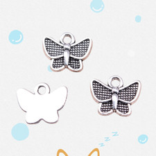 140 Pcs Multicolor Tibetan Silver Butterfly Charms 13x10MM Diy Jewelry L15804