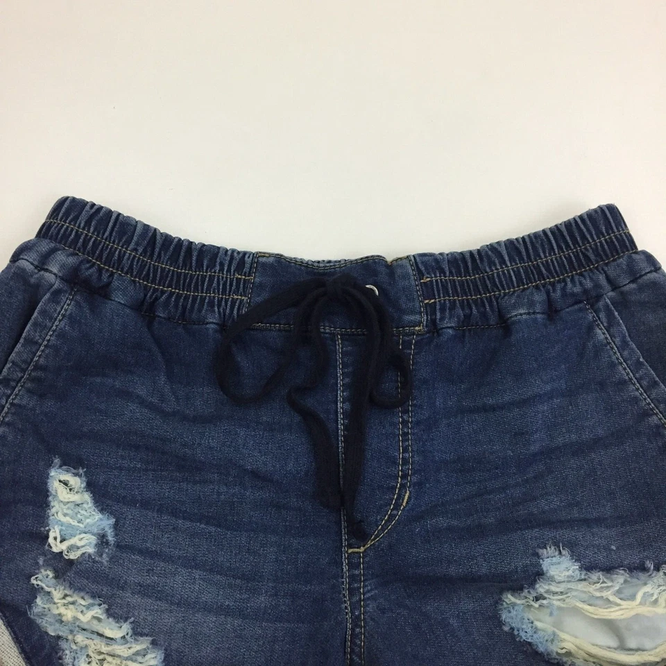 Pantalones Cortos Jogger JOE'S JEANS Mujer Talla XS Lavado Medio Desgastados Cordón Cintura Foto 4 de 4