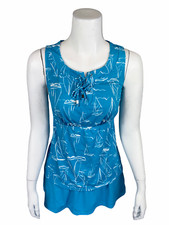Denim  Co. Women's Beach Lace Up Tankini with Skirt Blue Boats Size 8