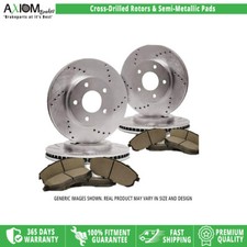 Axiom Front Rear Drilled Brake Rotors SemiMetal Pads for 17-19 INFINITI QX30