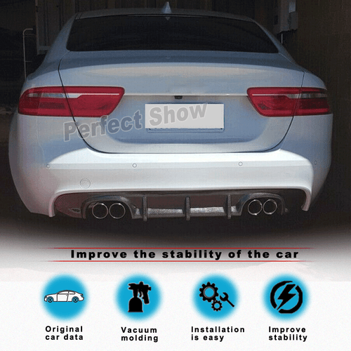 Carbon Fiber Rear Bumper Diffuser Spoiler Lip Fit For Jaguar XE Sedan 2015-2019 - Picture 2 of 12