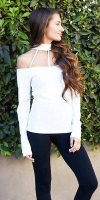 choker neck off shoulder top