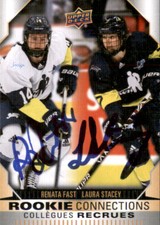 Renata Fast Laura Stacey Signed 2023-24 Tim Hortons Duos Duals Canvas Card PWHL