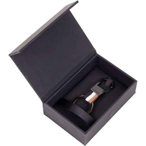 HUGO BOSS Schlüsselring Karabiner schwarz Schlüsselanhänger klein leicht - Picture 6 of 6