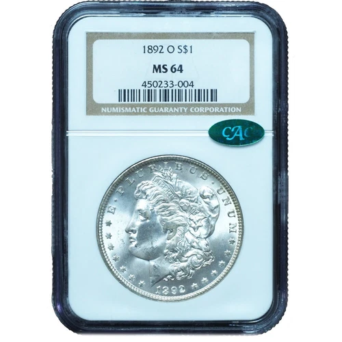 1892-O Morgan Dollar MS64 NGC & CAC - Stunning Bright White Key Date!
