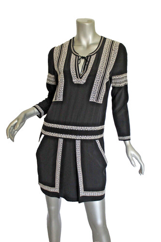 NWOT VERONICA BEARD Ignacio Embroidered Shirt Dress Silk Black Size 4