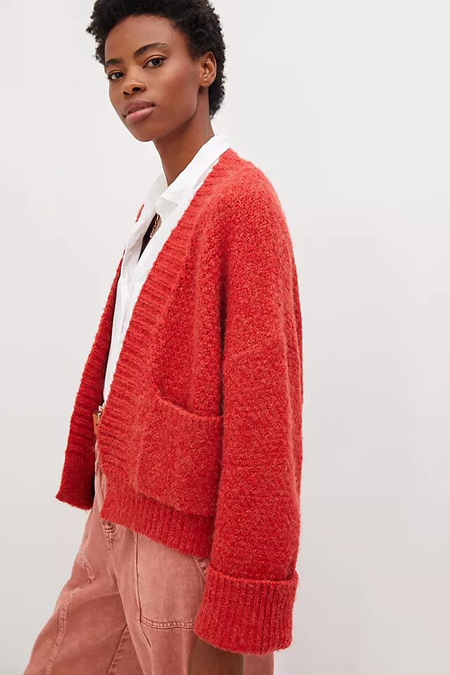 Anthropologie Oversized Cuffed Cardigan 