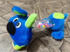 Vintage 2000 Kids II Dog Puppy Stuffed Plush Baby Infant Plastic Bead Rattle HTF