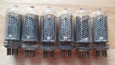 Lot of 6 IN8 Nixie tubes. NOS.  For Nixie clock. Tested.
