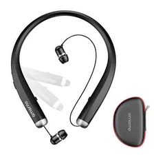 Bluetooth Headphones Foldable Wireless Neckband Headset with Retractable Ear