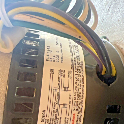 Marathon Electric Motor 1/5 HP 1625 Rpm 1PH 208-230V 48MZ F 048A17O11034 - Picture 3 of 7