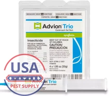 GENUINE Advion TRIO Roach Killer | 4 PACK | Cockroach Gel Bait w/ Plunger, +Tips