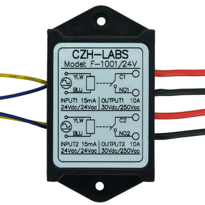 1PCS Dual SPST-NO 10Amp Power Relay Module, AC/DC 24V Control Voltage.