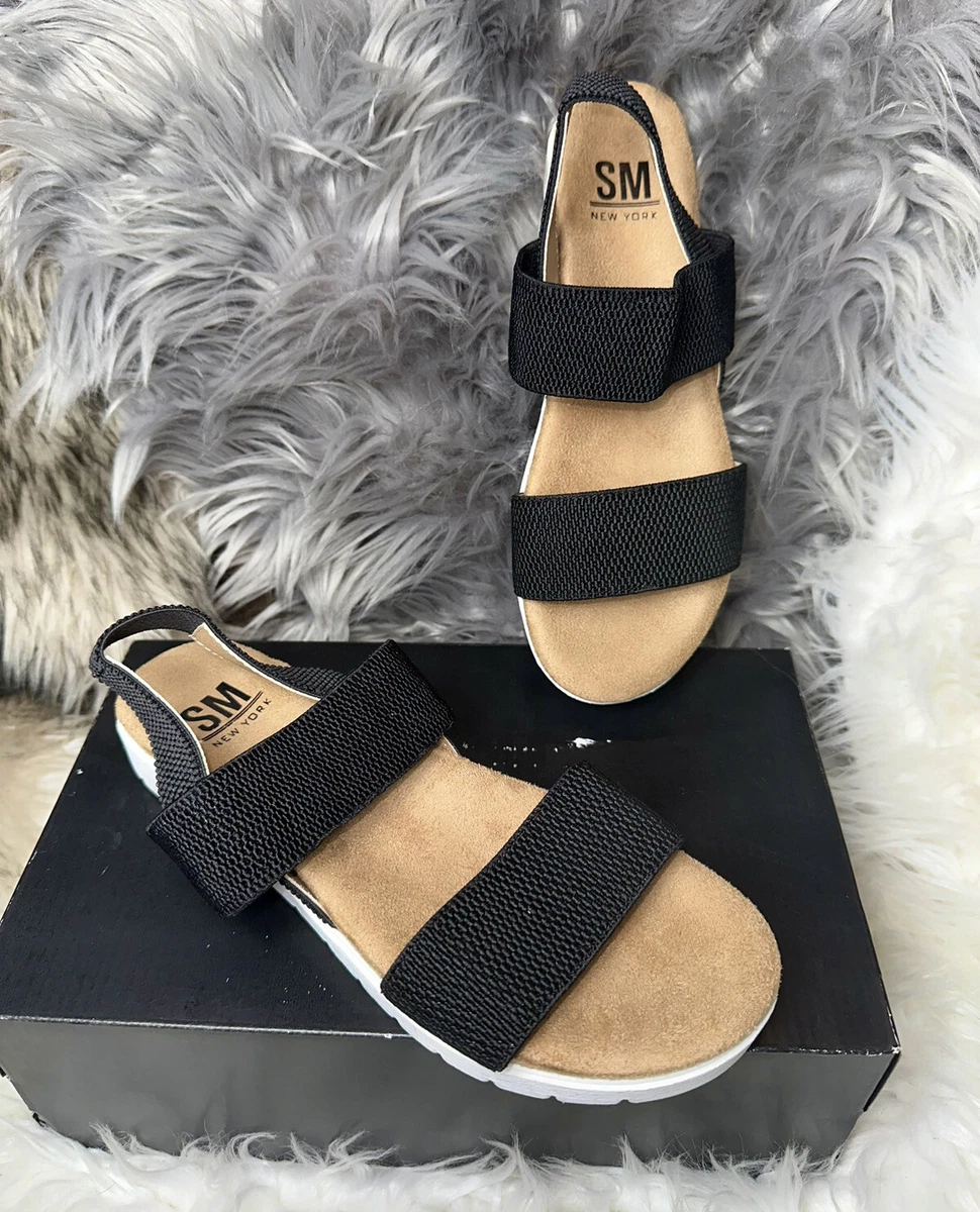 SM New York Jacey Sandals Women s Black Size 7.5 New With box Fast