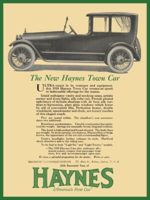 1917 Haynes Automobile Co. of Kokomo, Indiana NEW Metal Sign: 12x16'' Ships Free