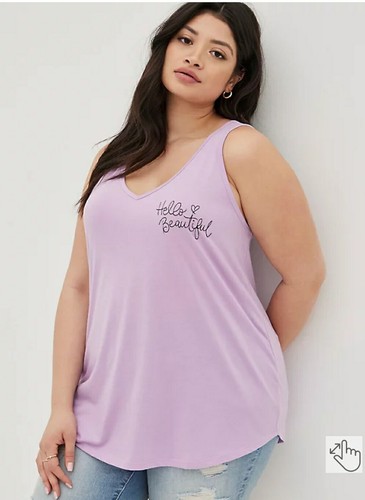 Torrid Mujer Talla 00 GIRLFRIEND CAMISETA SIN MANGAS - FIRMA JERSEY PÚRPURA NUEVO - Imagen 5 de 5