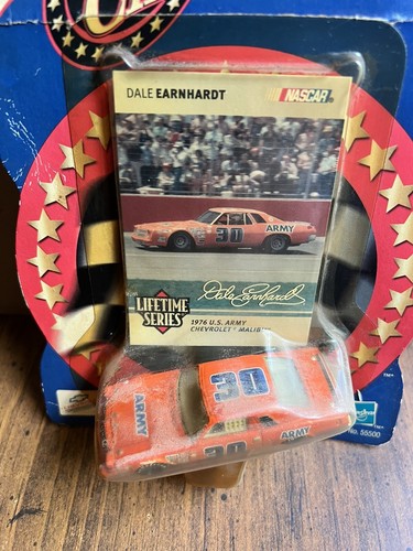 Dale Earnhardt SR .Army#30 Red Car Signed Card.1976 Chevrolet Malibu Old - Picture 2 of 3