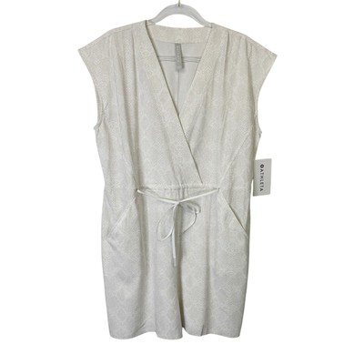 NEW Athleta Marlow Romper Women s Size Large L Beige Drawstring Travel