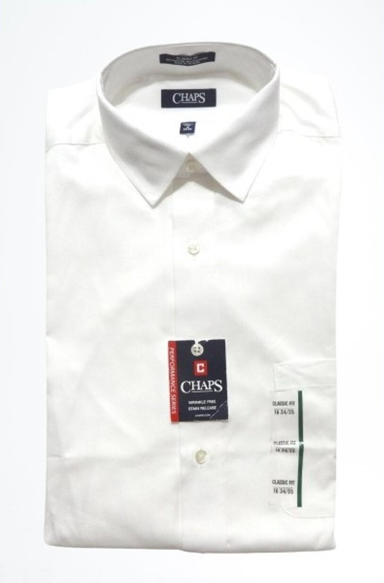 Chaps Ralph Lauren Chaps White Dress Shirt Non-Iron Cotton Pinpoint Solid Point Collar French Cuff Chaps Ralph Lauren Chaps White Dress Shirt Non-Iron Cotton Pinpoint Solid Point Collar French Cuff