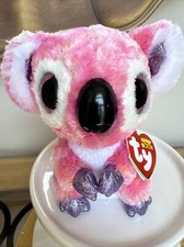 Ty Beanie Boos KACEY the Koala Pink Glitter Eyes 6" Pink Plush With Tags