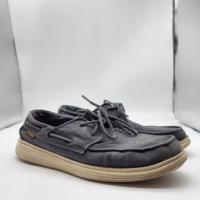 Skechers Melec Slip on boat shoe Blue Vegan casual lace up