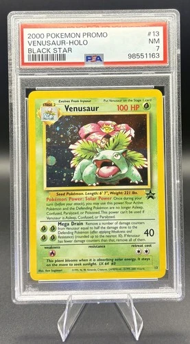 Venusaur 13/53 Wotc Promo Holo BEAUTIFUL SWIRL PSA 7