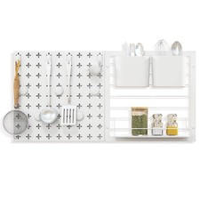 Pegboard Combination Wall Organizer Kit Display Panel Kits w/ Shelf  Hooks