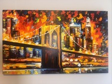 Giclée Ponte di Brooklyn Leonid Afremov 2/25 con certificato 40 x 24