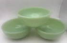 Lot of 3 - Fire King Oven Ware USA Jadite Green Fruit/Ice Cream Bowls 5”