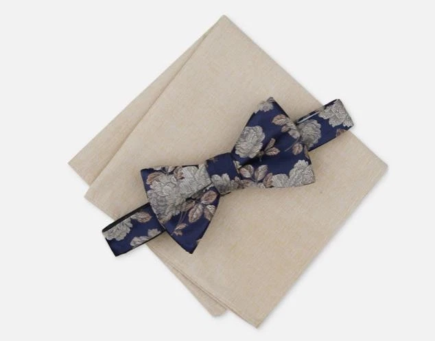 Bar III Para Hombres 2 Piezas Ellery Pajarita Bolsillo Cuadrado Set Corbata Nuevo 13S23-4001 Foto 2 de 3