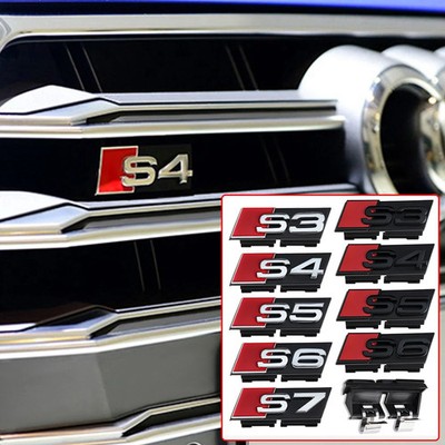 Audi S3 S4 S5 S6 S7 Kühlergrill Emblem 3D ABS Chrom Schwarz Frontgrill Logo