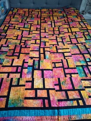 Patchwork Decke 150x200cm Moderne Quilt Bettüberwurf. Baumwolle Neu Unikat