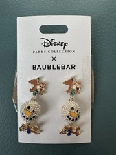 Disney BaubleBar Chip n Dale Snowman Earrings, New