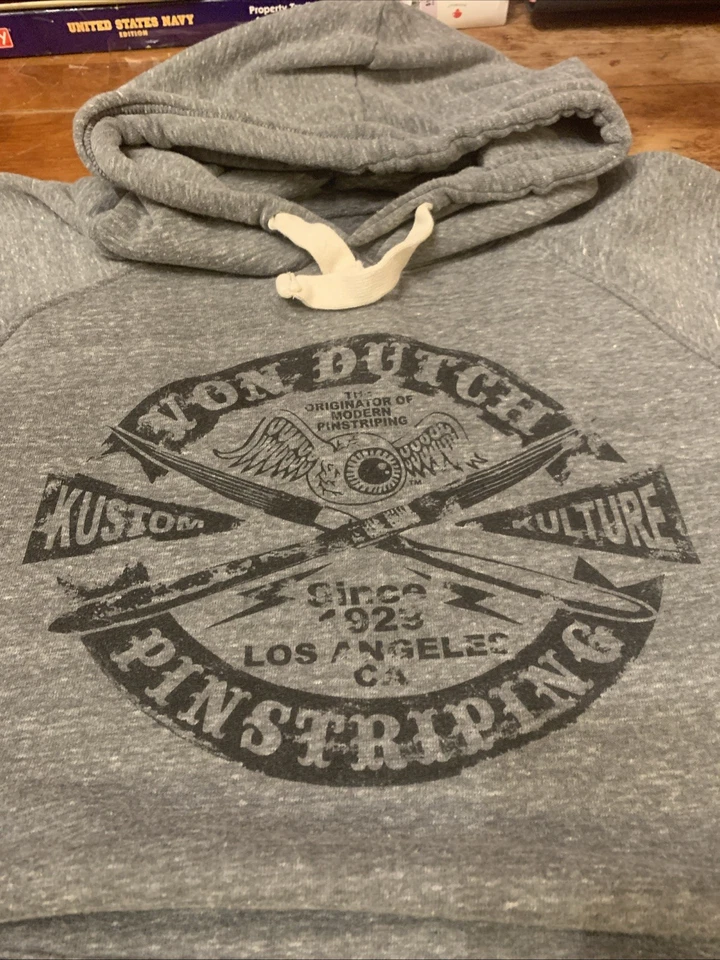 De Colección Von Dutch Sudadera con Capucha para Hombres 2X Gris Ojo Volador Logo Hecho en EE. UU. Foto 2 de 4