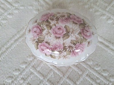 Schale mit Deckel, Blumen-Design, Bone China, England