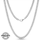 Mens Silver Stainless Steel Curb Chain Necklace Boys 3-15mm Wide 12-30 Inch Long