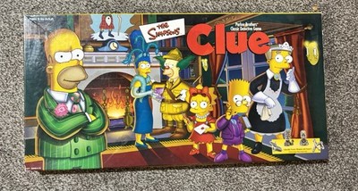 Vintage 2000 THE SIMPSONS Clue Mystery Game Pewter Pieces Parker COMPLETE