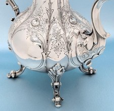 Rare Antique Reed Barton Winthrop Chased Silver Plate Repousse Teapot Coffee pot