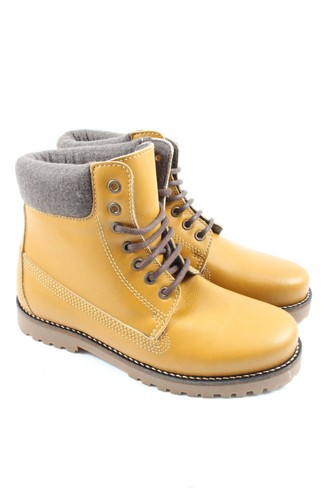 FAIRTICKEN Patucos con cordones Mujeres Botines Talla EU 37 amarillo pálido - Imagen 4 de 5