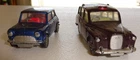 VTG Corgi Toys Whizzwheels Morris Mini Minor Blue Gt Britain Austin Taxi Cab