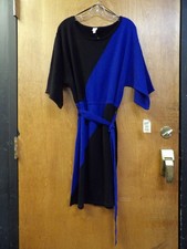 E7617 - Sangria 3/4 sleeve belted sweater dress - blue - size: XL