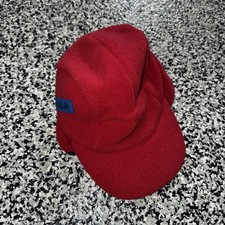 Bula Beanie Toque Adult OS Red Knit Polyester Ear Flap Brim 23