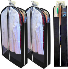 Garment Bags for Hanging Clothes with 6.3" Gusset, 40" Suit Bags for Closet Stor