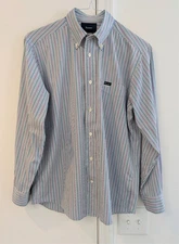 Faconnable Button-Down Shirt Multicolor Stripe Men's M Classique Soft