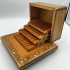 Vintage Mother of Pearl Inlaid Accordion Cigarette Dispenser Box – Holds 40