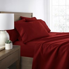 New ienjoy Home Microfiber KING Sheet Set 6 Piece Red Ultra Soft